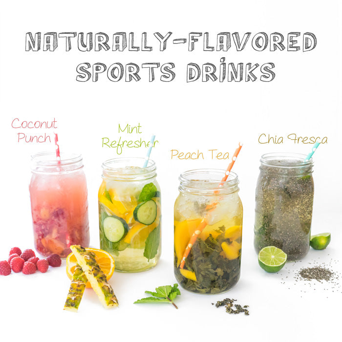 Homemade Natural Energy Drinks: Cherry juice, coconut water, matcha smoothie and more...