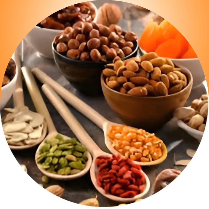 Dry Fruits: Almonds, cashews, pistachios and more...